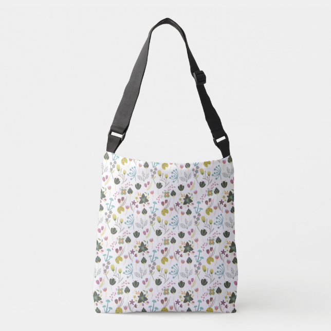 Cool Floral Pattern Crossbody Bag (Front)