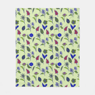 Cool Floral Pattern Fleece Blanket
