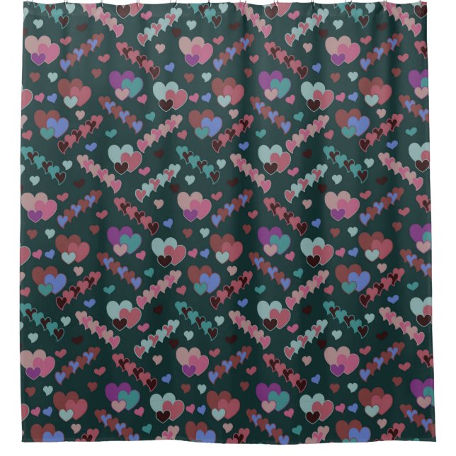 Cool Floral Pattern Shower Curtain (Front)