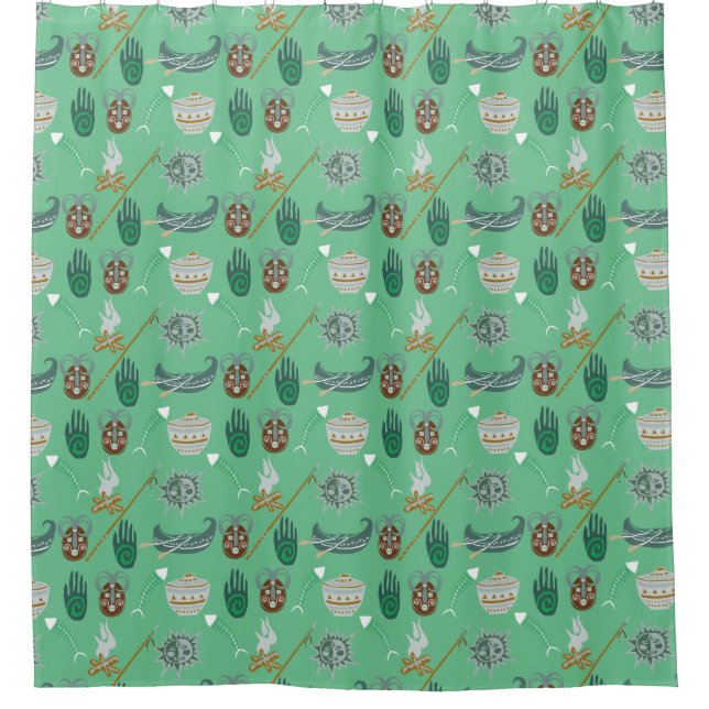 Cool Floral Pattern Shower Curtain (Front)