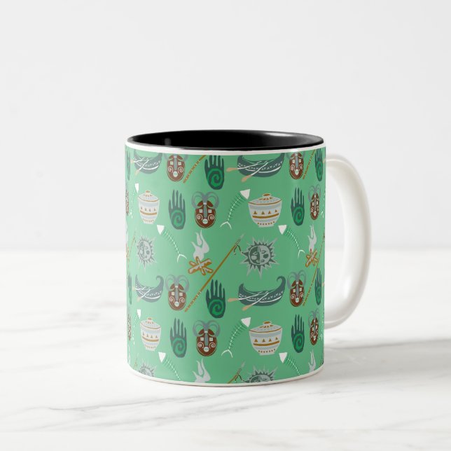 Cool Floral Pattern Two-Tone Coffee Mug (Front Right)