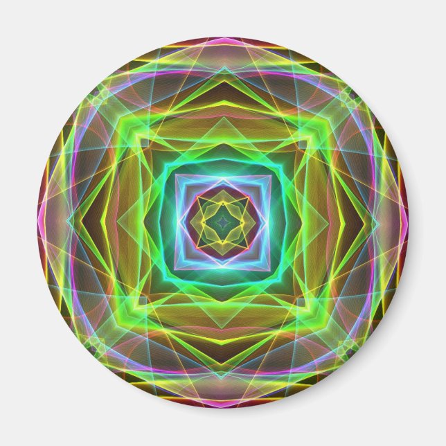 Cool Fluorescent Electrifying Pastel Squares Magnet (Front)