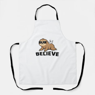 Cool Flying Sloth Believe Funny Motivational Desig Apron