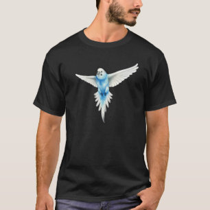 Cool Flying Wings Blue Parakeet Budgie Bird Tropic T-Shirt