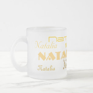 Cool Fonts Your Name Personalised Frosted Glass Coffee Mug