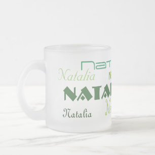 Cool Fonts Your Name Personalised Frosted Glass Coffee Mug