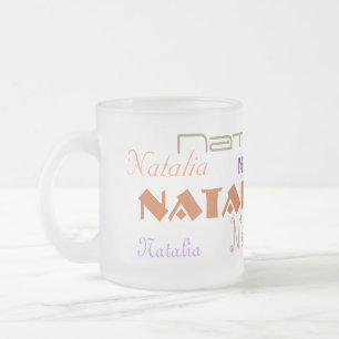 Cool Fonts Your Name Personalised Frosted Glass Coffee Mug
