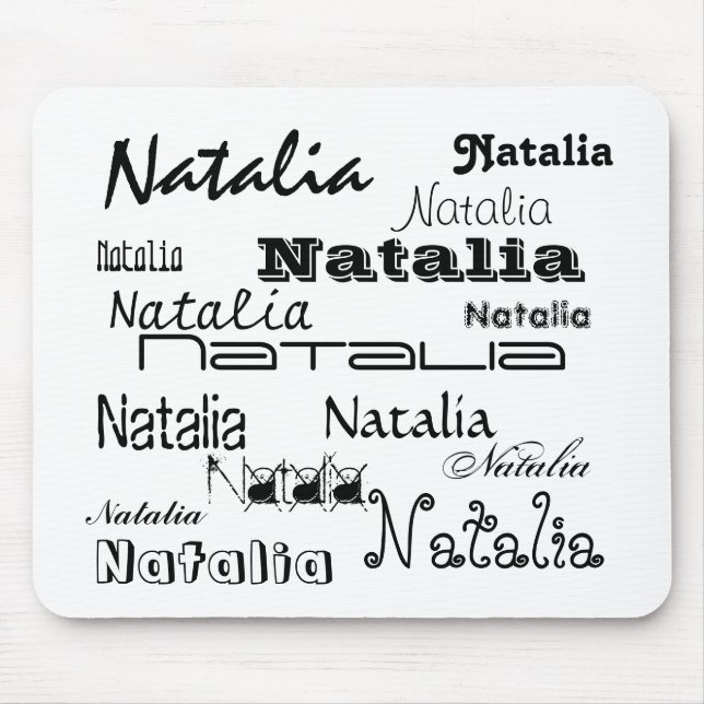 Cool Fonts Your Name Personalised Mouse Mat (Front)
