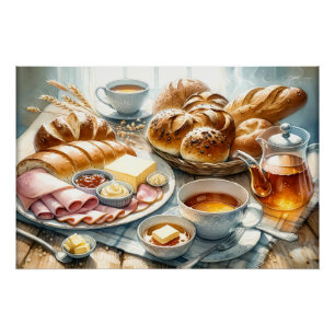 Cool food lovers bread sandwich meat poster