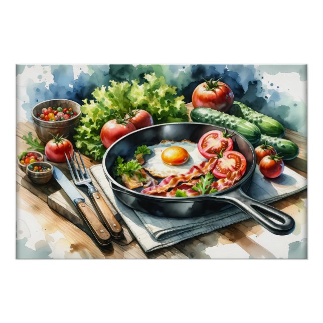 Cool food lovers Breakfast Poster (Front)