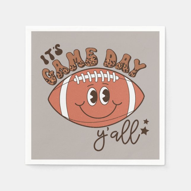 cool football game Day word art sports  Napkin (Front)