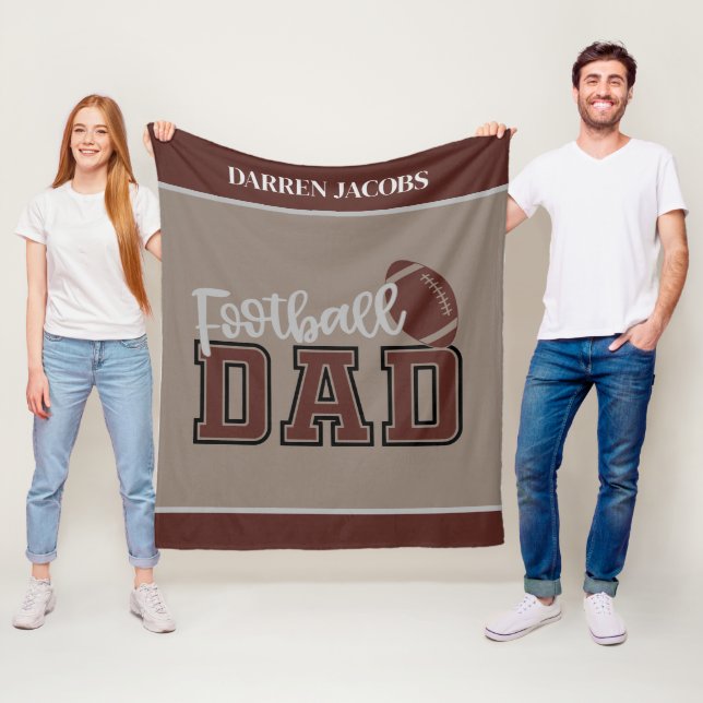 Cool Football sports Dad add name Fleece Blanket (In Situ)