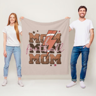 Cool Football sports Mom  Fleece Blanket
