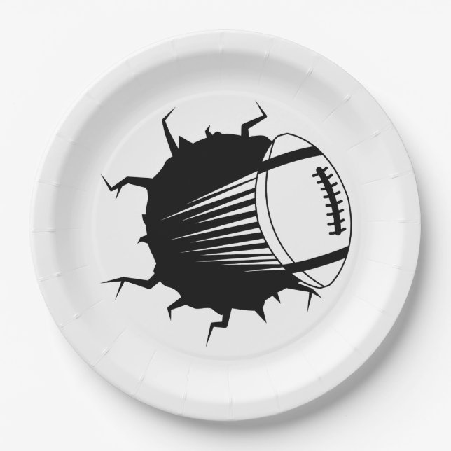 cool football sports party paper plates (Front)