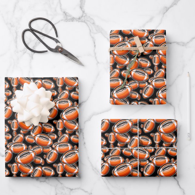 cool Football sports tiled party  Wrapping Paper Sheet (Front)