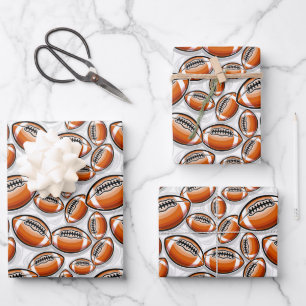 Cool football sports tiled  wrapping paper sheet
