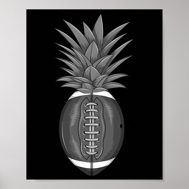 Cool Footbyll Pineapple Funny Kick Byll Fan Athlet Poster (Front)