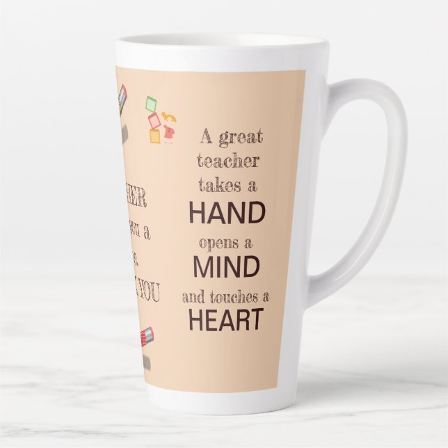 Cool For A Great Teacher Appreciation I Love You A Latte Mug (Right)