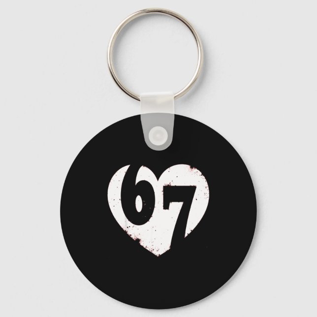Cool For Six Seven 67 Meme Valentine Key Ring (Front)