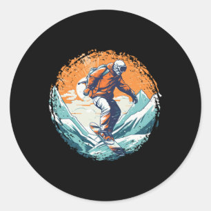 Cool For Snowboard And Ski Lover In The White Moun Classic Round Sticker