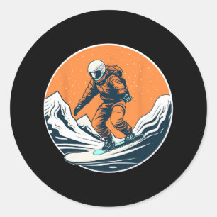 Cool For Snowboard And Ski Lover In The White Moun Classic Round Sticker