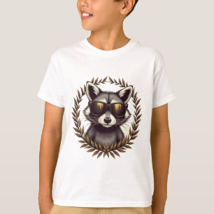Cool Forest Racoon in Sunglasses Artwork T-Shirt