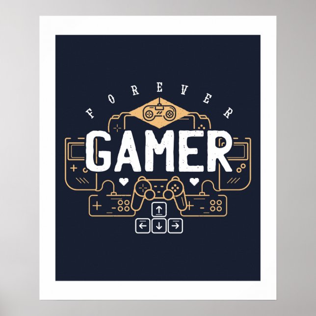 Cool Forever GAMER Gaming Gifts Teen Boy Girl Poster (Front)