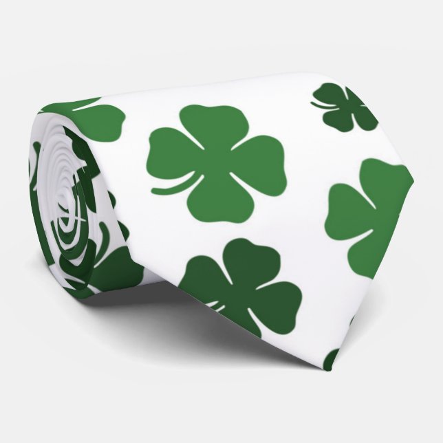 cool four leaf clover lucky tie (Rolled)