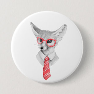 Cool fox 7.5 cm round badge
