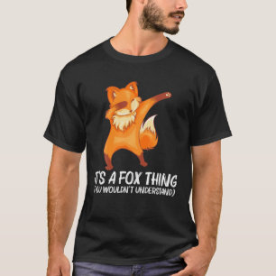 Cool Fox Art For Men Women Dabbing Red Arctic Swif T-Shirt