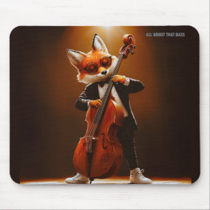 Cool Fox Double Bass Player Jazz Music Mouse Pad
