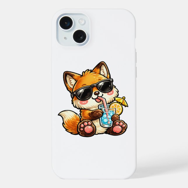Cool Fox Drink iPhone Case (Back)