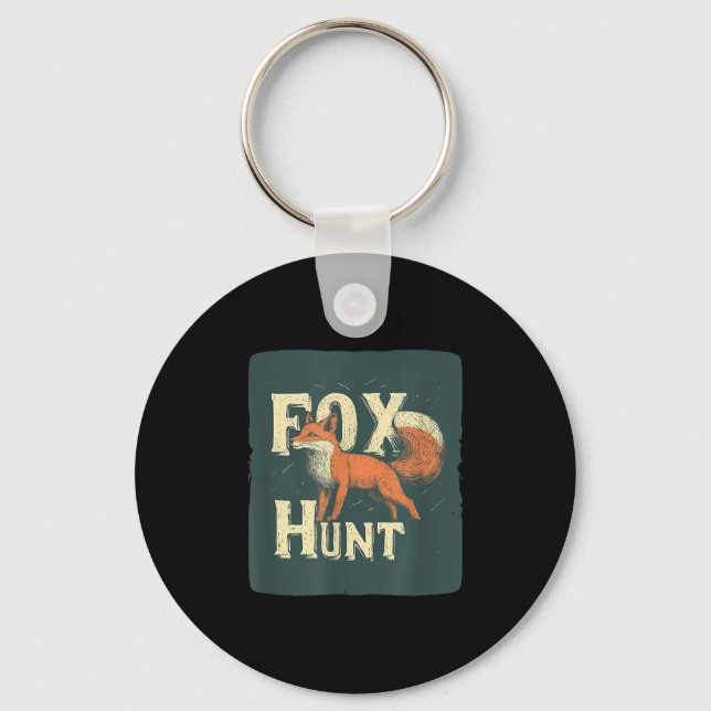 Cool Fox Hunting Costume For Adults And Kids  Key Ring (Front)