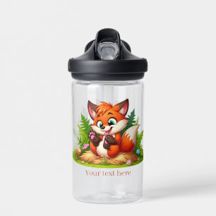 Cool fox lovers add text kids water bottle