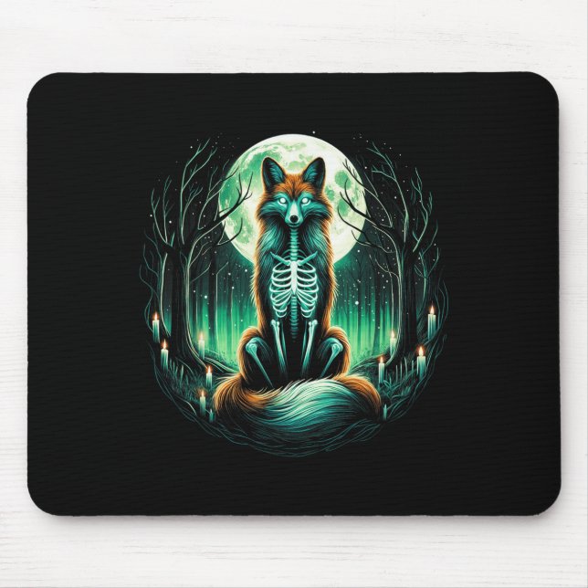 Cool Fox Skeleton Halloween Christmas Birthday  Mouse Mat (Front)