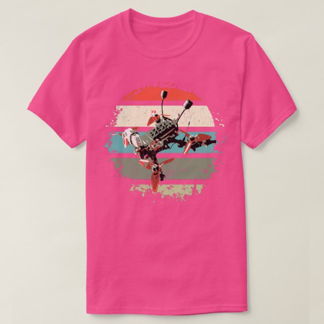 cool FPV drone quadrocopter retro vintage  T-Shirt (Design Front)