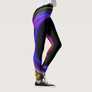 Cool Fractal Psychedelic Neon Glow Abstract Ball Leggings
