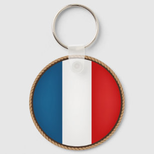 Cool France Flag Seal Key Ring