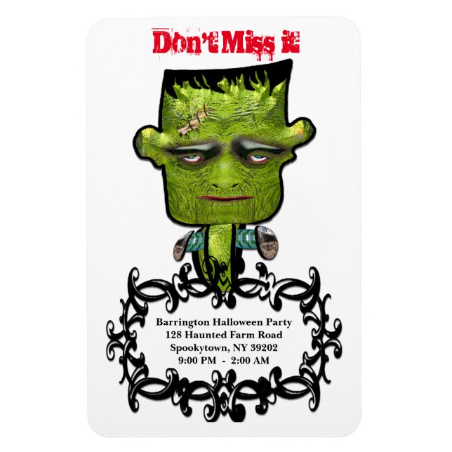 Cool Frank Fright Halloween Party Reminder Magnet (Vertical)