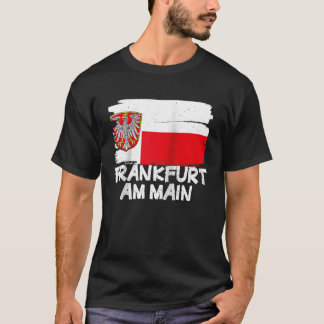 Cool Frankfurt am Main Flag Raglan Baseball T-Shirt