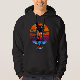 Cool French Bulldog Dog Modern Urban Style Sunset  Hoodie