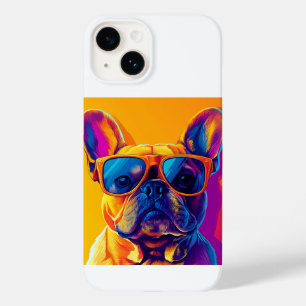 Cool French bulldog dog with sunglasses Case-Mate iPhone 14 Case