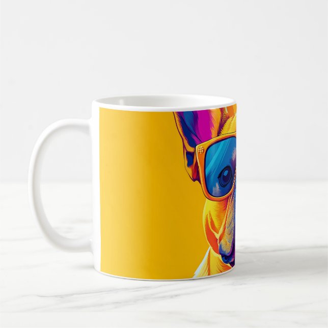 Cool French bulldog dog with sunglasses Coffee Mug (Left)