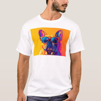 Cool French bulldog dog with sunglasses T-Shirt
