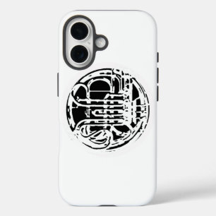 Cool French Horn Design iPhone 16 Case