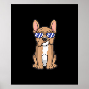 cool frenchie french bulldog sunglasses cute gift poster