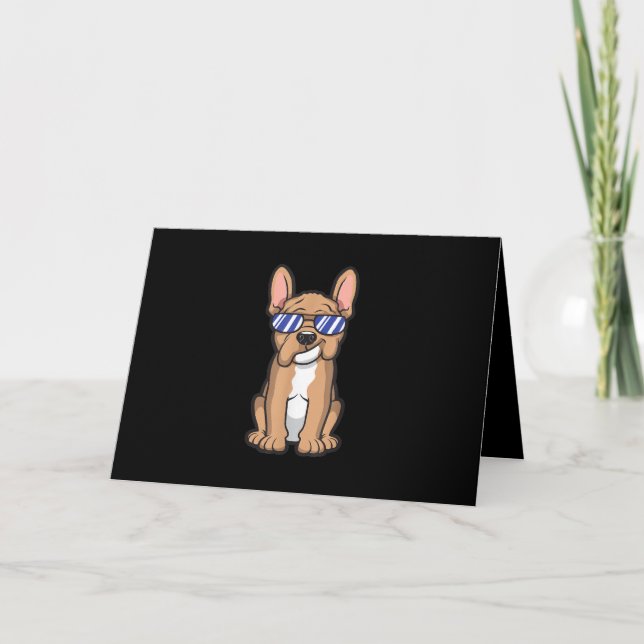 Cool Frenchie French Bulldog Sunglasses Gift Card (Front)