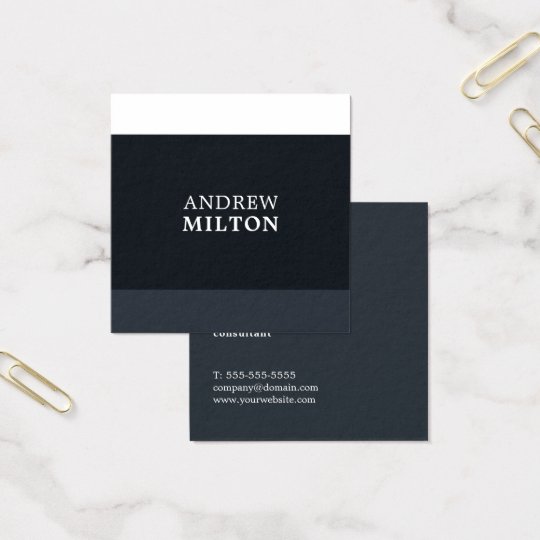 Cool Fresh Blue White Stripes Consultant Square Business Card