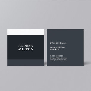 Cool Fresh Blue White Stripes Consultant Square Business Card