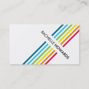COOL FRESH colourful bold rainbow stripe Business Card